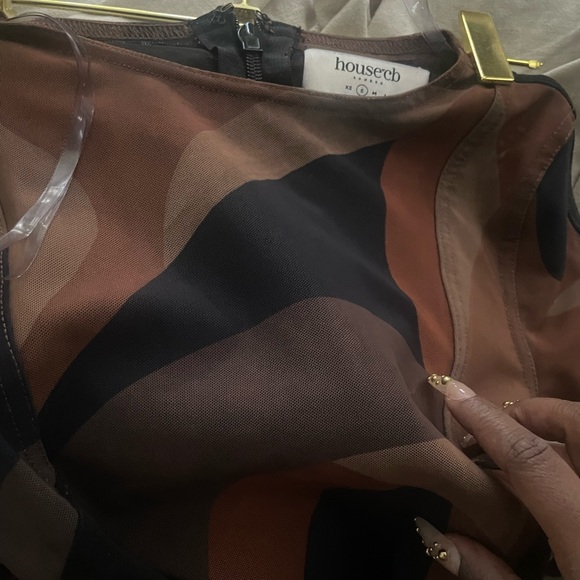 HOUSE OF CB CASSIDY Brown Print MIDI Dress - Picture 4 of 9